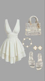 Vintage A line Straps White Chiffon Homecoming Dress 18th Birthday Outfits HZ1024