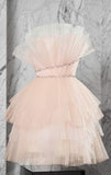 Cute A line Strapless Pink Homecoming Dress 21st Birthday Outfit HZ1024