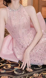 Cute A Line Scoop Short Pink Homecoming Dress Birthday Outfit HZ1024