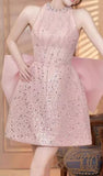 Cute A Line Scoop Short Pink Homecoming Dress Birthday Outfit HZ1024