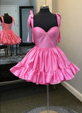 Vintage Sweetheart Necks Ruffle Hem Homecoming Dress 18th Birthday Outfits HZ1024