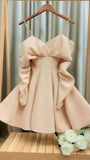 Cute A line Sweetheart Long Sleeves Short Homecoming Dress Birthday Dresses HZ1024