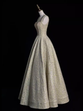 Fairytale Ball Gown Straps Sequin Beads Long Evening Dress Prom Dresses HZ1024