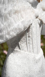 A-line Short Cocktail Dress With Bow White Homecoming Dress HZ1024