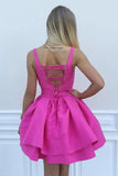 Wholesale Ball Gown Homecoming Dress Scoop Eyelet Lace up Short Cocktail Dress HZ1024