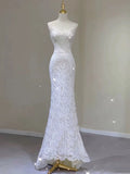 Timeless Mermaid Sweetheart Lace Long Wedding Dresses With Bowknot HZ1024