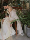 Timeless Mermaid Off The Shoulder Long Tulle White Wedding Dresses With Ruffles HZ1024