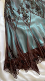 Modest Sheath Spaghetti Straps Chiffon Prom Dresses Evening Dress With Beads HZ1024