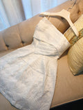 Cute A line Spaghetti Straps Floral Short Lace White Homecoming Dresses Cocktail Dress HZ1024