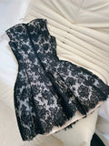 Cute A line Black Short Lace Homecoming Dresses Cocktail Dress HZ1024