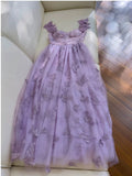 Elegant A Line Straps Sleeveless Lilac Lace Prom Dress Evening Dresses HZ1024