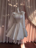 Simple Ball Gown Straps White Homecoming Dresses 18th Birthday Outfits Party Dress HZ1024