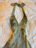 Cute A line Halter Green Short Chiffon Homecoming Dresses Cocktail Dress HZ1024