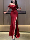 Sexy Bodycon Long Dresses for Women Ruffles Prom Dress Party Dress HZ1024