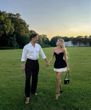Sexy A line Sweetheart Black Homecoming Dresses 21st Birthday Outfit HZ1024