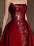 Sexy Mermaid Red Sleeveless Long Sequin Prom Dress Evening Dresses HZ1024