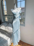 Modest Mermaid Spaghetti Straps Long Blue Prom Dress Evening Dresses HZ1024