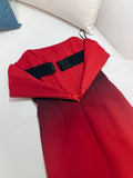 Elegant Sheath Strapless Ombre Burgundy Red Slim Fit Satin Prom Dress Evening Dresses HZ1024