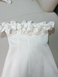 Sexy Sheath Off The Shoulder White Satin Short Homecoming Dresses 18th Birthday Outfit HZ1024