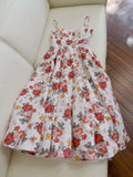 Elegant A Line Straps Neckline Pink Floral Satin Prom Dress Evening Dresses HZ1024