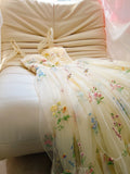 Elegant A Line Straps Neckline Floral Lace Tulle Prom Dress Evening Dresses HZ1024