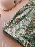 Modest Sheath Straps Sequin Green Short Homecoming Dresses Birthday Outfits With Beads HZ1024