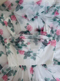 Modest A line Straps Floral Chiffon Long Length Prom Dress Formal Dresses HZ1024