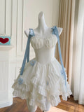 Sexy Ball Gown Straps White Flowers Chiffon Homecoming Dresses Birthday Outfits HZ1024