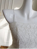 Modest A line Spaghetti Straps White Lace Short Homecoming Dresses Birthday Outfit HZ1024