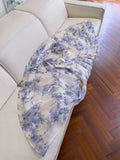 Modest A line Spaghetti Straps Lilac Floral Chiffon Prom Dress Formal Dresses HZ1024