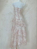 Modest A Line Straps Chiffon Long Pink Floral Prom Dress Evening Dresses HZ1024