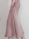 Pretty Sheath Scoop Neckline Pink Silk Chiffon Prom Dresses Ankle Length Evening Dress HZ1024