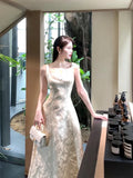 Modest A line Straps Lace Long Prom Dresses HZ1024