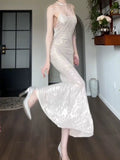 Sexy Sheath Spaghetti Straps Sleeveless Sequin Prom Dresses Evening Gowns HZ1024