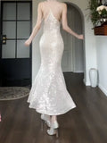 Sexy Sheath Spaghetti Straps Sleeveless Sequin Prom Dresses Evening Gowns HZ1024