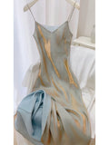 Gorgeous Mermaid Spaghetti Straps Long Prom Dresses Evening Dress HZ1024