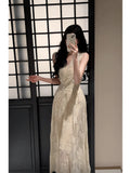 Classy A Line V Neckline Ankle Length Lace Prom Dresses Evening Dress HZ1024