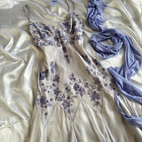 Classic A line Spaghetti Straps Long Chiffon Prom Dresses With Beads HZ1024