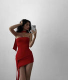 Simple Sheath Red Homecoming Dresses Short Hoco Dress For Teens HZ1024