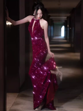 Sexy Mermaid Scoop Neckline Sequin Prom Dresses Long Birthday Outfits HZ1024