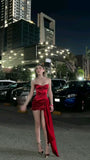 16th Birthday Sheath Sweetheart Red Homecoming Dresses Satin Short Mini Party Dress HZ1024