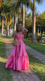 Classy A line Strapless Satin Long Prom Dresses Evening Dress HZ1024