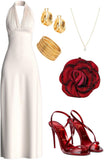 Elegant A Line Halter White Fold Long Prom Dresses Evening Dress HZ1024