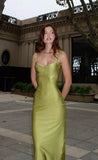 Modest Sheath Straps Green Long Prom Dresses Evening Dress HZ1024