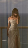 Elegant Sheath Off The Shoulder White Slit Sequin Prom Dresses Long Evening Dress HZ1024