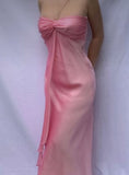 Pretty A line Halter Sleeveless Pink Chiffon Prom Dresses Long Evening Dress HZ1024