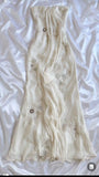 Pretty Sheath Halter Sleeveless Ivory Chiffon Prom Dresses Long Evening Dress HZ1024