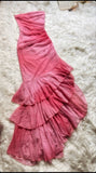 Pretty Sheath Strapless Sleeveless Pink Prom Dresses Long Evening Dress HZ1024