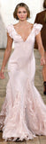 Pretty Mermaid V neckline Long Chiffon Prom Dresses Evening Dress HZ1024