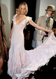 Pretty Mermaid V neckline Long Chiffon Prom Dresses Evening Dress HZ1024